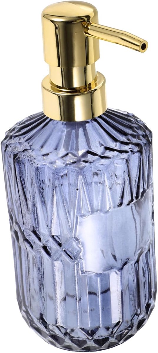 Glazen Zeepdispenser met Pomp Hervulbare Handcontainer voor Shampoo Lotion Duurzaam Plastic Glas Stijlvol Luxe Ontwerp in Grijs met Goudkleurige Pomp Multifunctioneel Gebruik