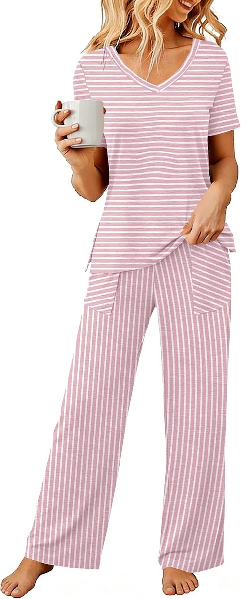 Dames Pyjama Sets Korte Mouw Nachtkleding Loungewear Zachte Losse Fit Tweedelige Pj Sets Zomer 2026
