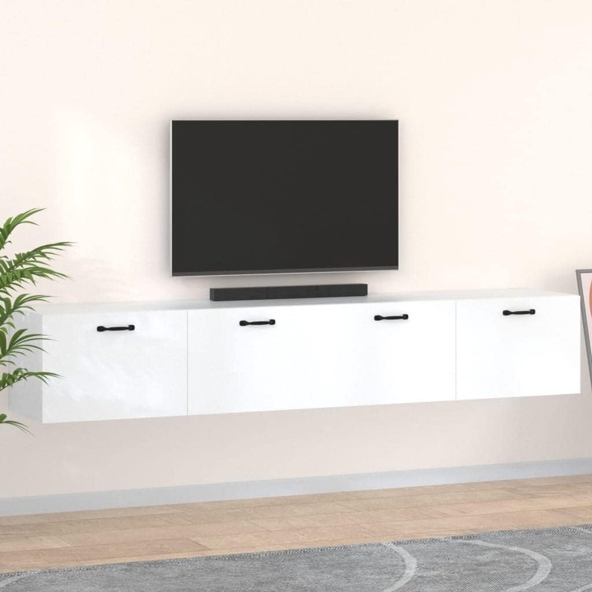 Opbergplank kast slaapkamer slaapkamerkast wandkasten 2 stuks. Wit 100 x 36,5 x 35 cm Houtmateriaal