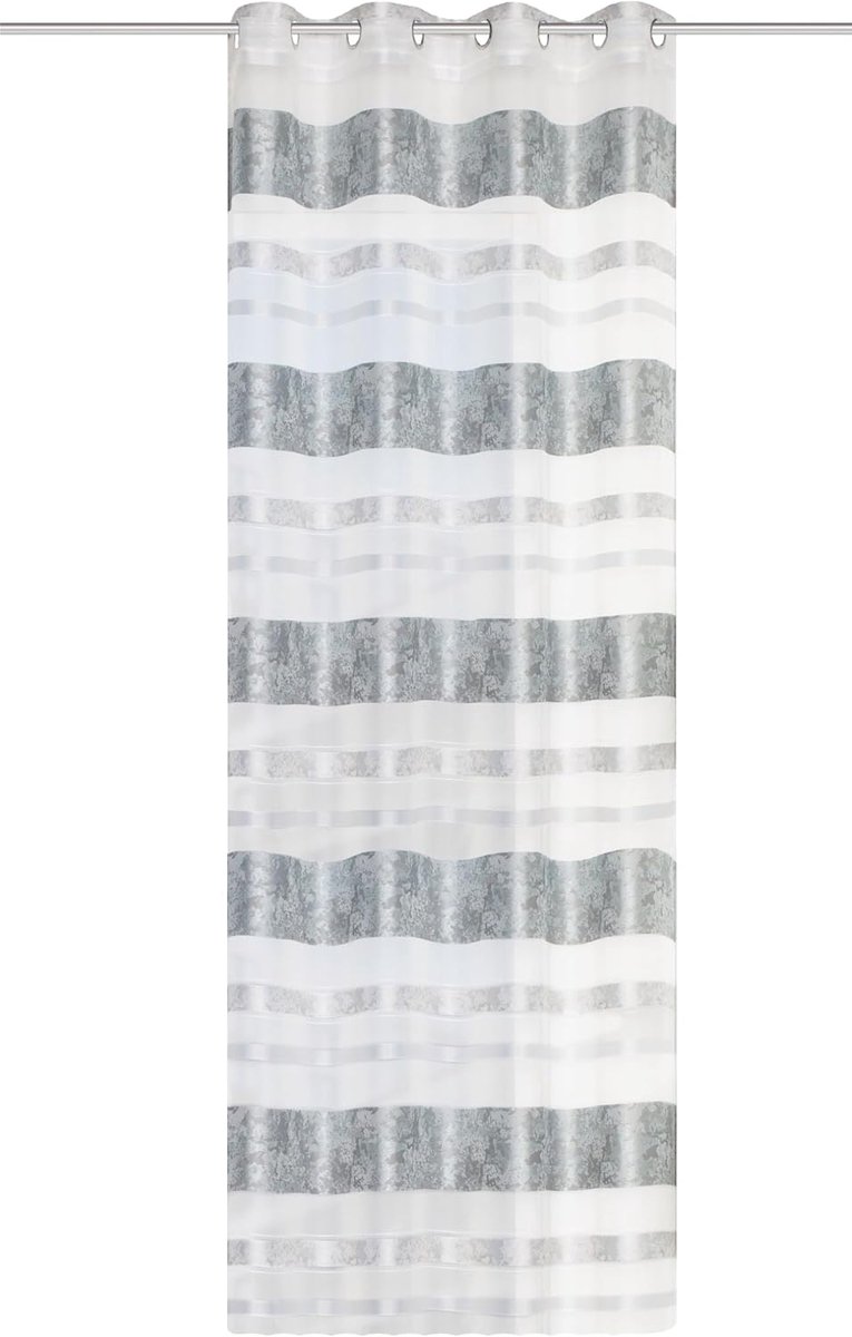oogjes/kant-en-klaar sjaal Kiran van ondoorzichtige decostof met jacquard-strepen met glansgaren, 245 x 140 cm (h x b) | Kleur: