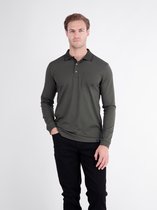LERROS Casual poloshirt met lange mouwen van gemengde stof en borstzak , Maat: XL , Kleur: BLACK , 52% katoen, 48% polyester