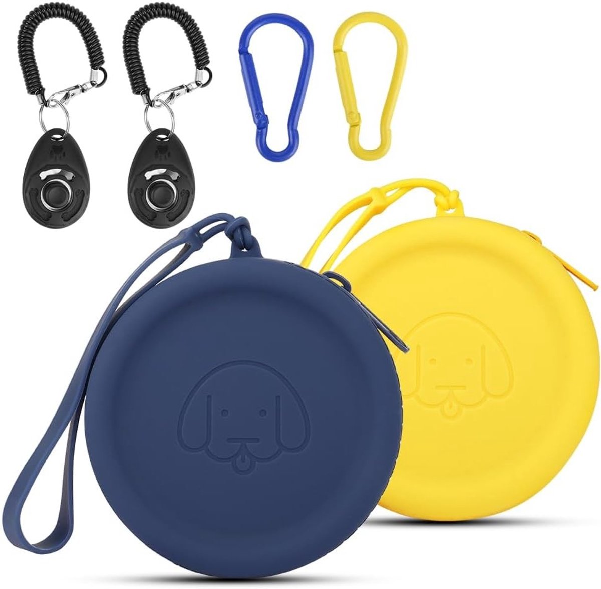 Siliconen Voedertas voor Honden Training - Set van 2 - Makkelijk Schoon te Maken, Geurloos en Draagbaar, Ideaal voor Hondensnacks en Training Accessoires