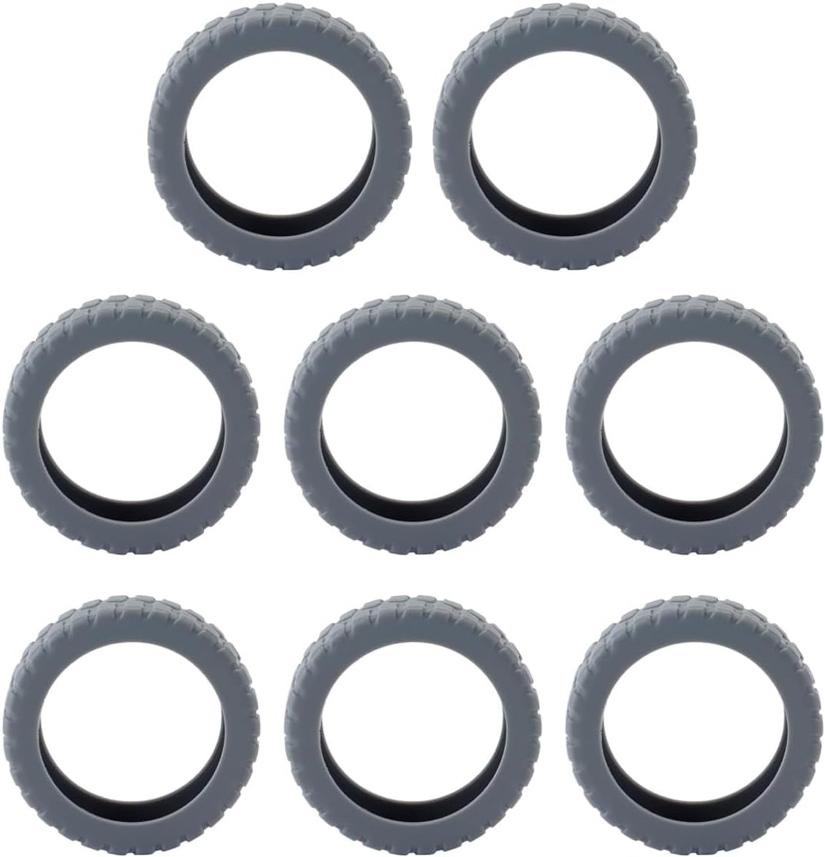 8-pack siliconen kofferwielhoezen – geluiddempend, schokabsorberend voor de meeste bagage (grijs)
