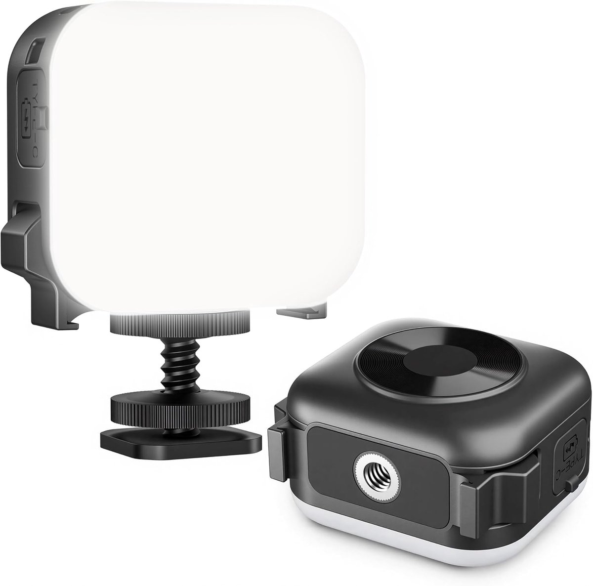 Vullicht voor DJI Action 6/5/4/Osmo Nano/360, 4CCT en 4 helderheidsniveaus, snelwisselschoenhouder, draagbaar videolicht voor vlogging, nachtopnames buiten (3000 K-7500 K)