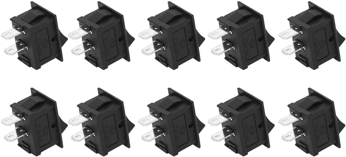 Schakelaars Boot Tuimelschakelaars Aan/Uit 2 Positie Plastic Industriële Accessoires Zwart KCD1101