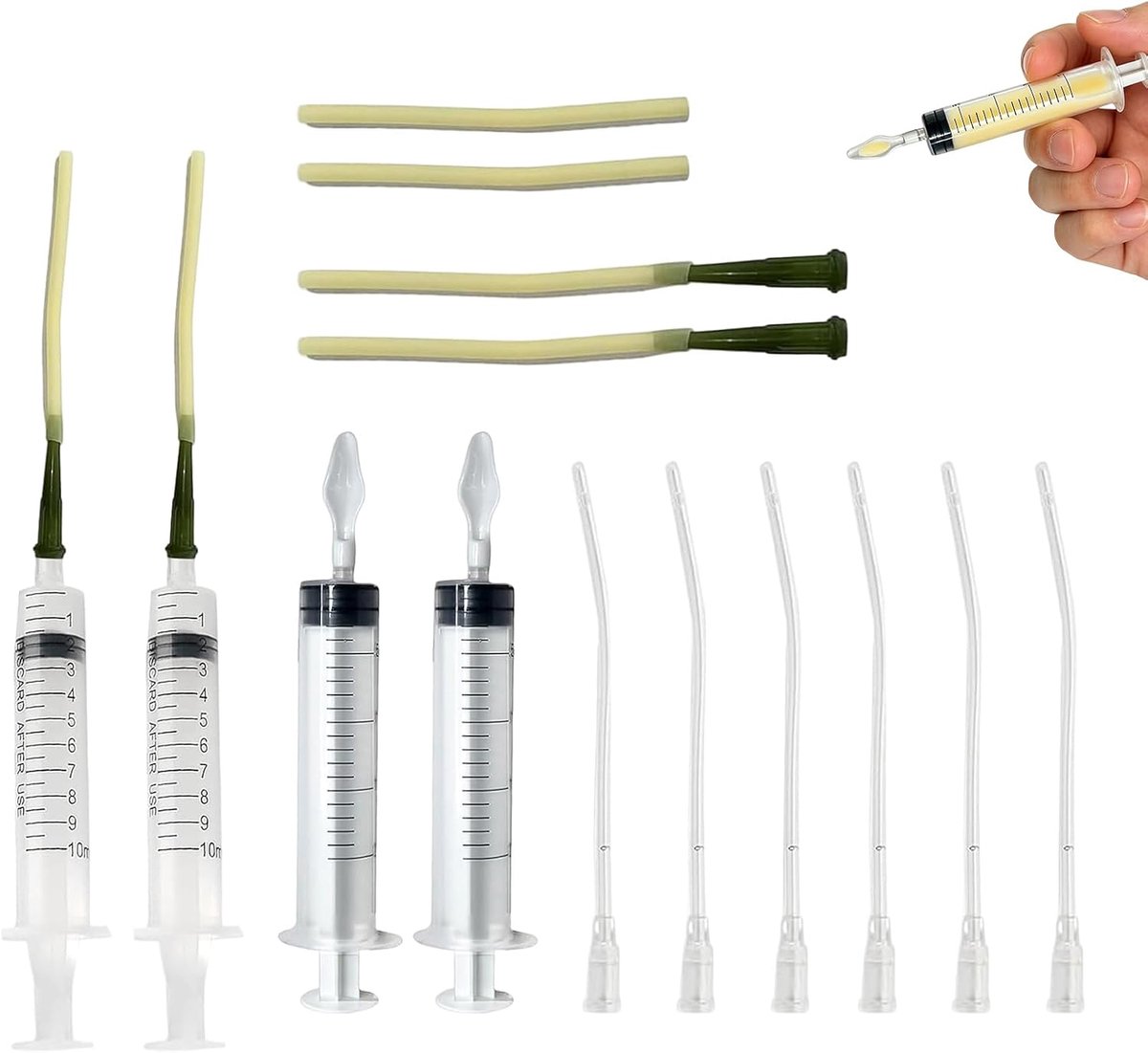 22 stuks spuit met slang, vogelvoedertube, bevat een 10 ml spuit, handvoergereedschap voor babyvogels en papegaaien, melk, water, medicijnen