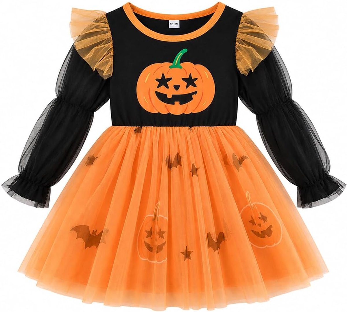 Halloween jurk voor kleine meisjes, kleurrijke tule