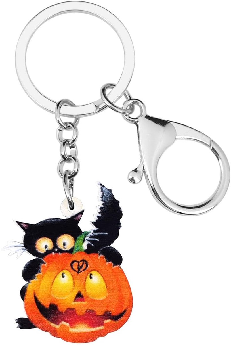 Kat sleutelhanger dierenliefhebber geschenken Halloween tas