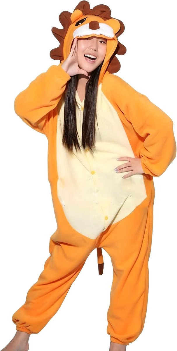 Pyjama voor carnaval, Kerstmis, Halloween, anime, cosplay, eendelig, voor volwassenen, uniseks, voor dames en heren, kleding voor de winter