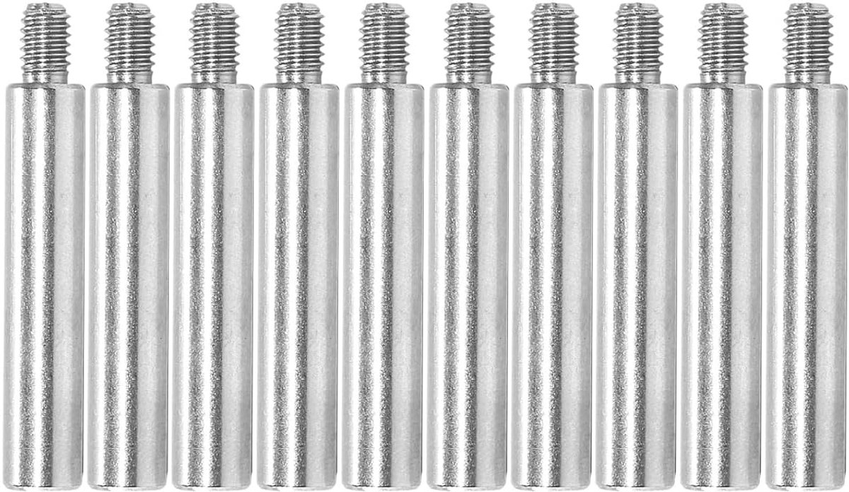 10 stuks roestvrijstalen enkelvoudige schroefdraadbusbouten, cilindrische adapters voor het verbinden van kolommen, afstandsschroeven, verlengpennen, M4x30+6mm