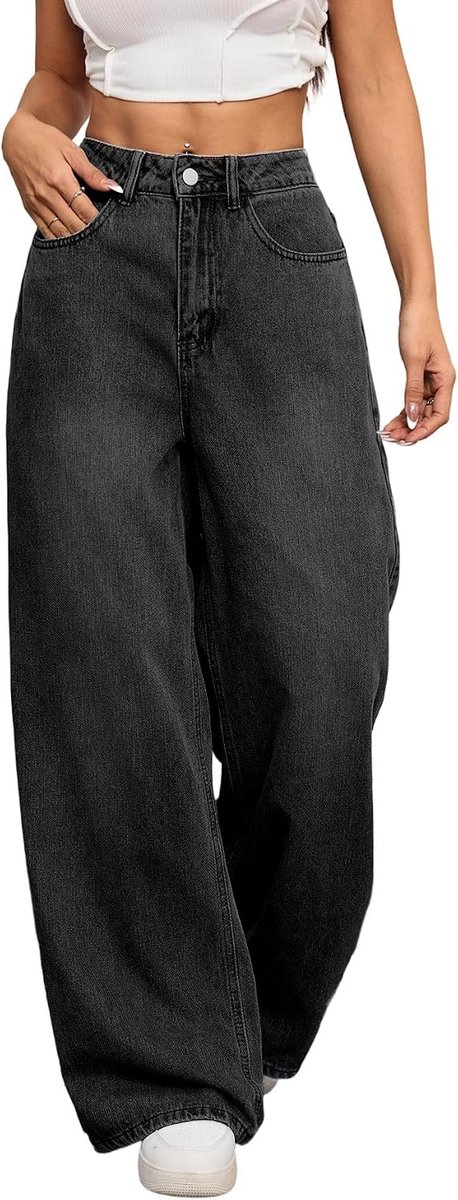 Jeans wijde pijpen denim broek Y2K jaren 90 vintage hip hop loose