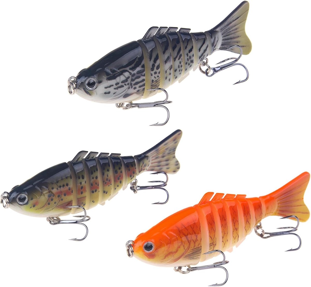 3 stuks visaas, kunstaas, 16,3 g, 10 cm, realistisch aas, bionisch kunstaas, met drievoudige haken voor forel, baars, snoek, cacho, ECC (H)