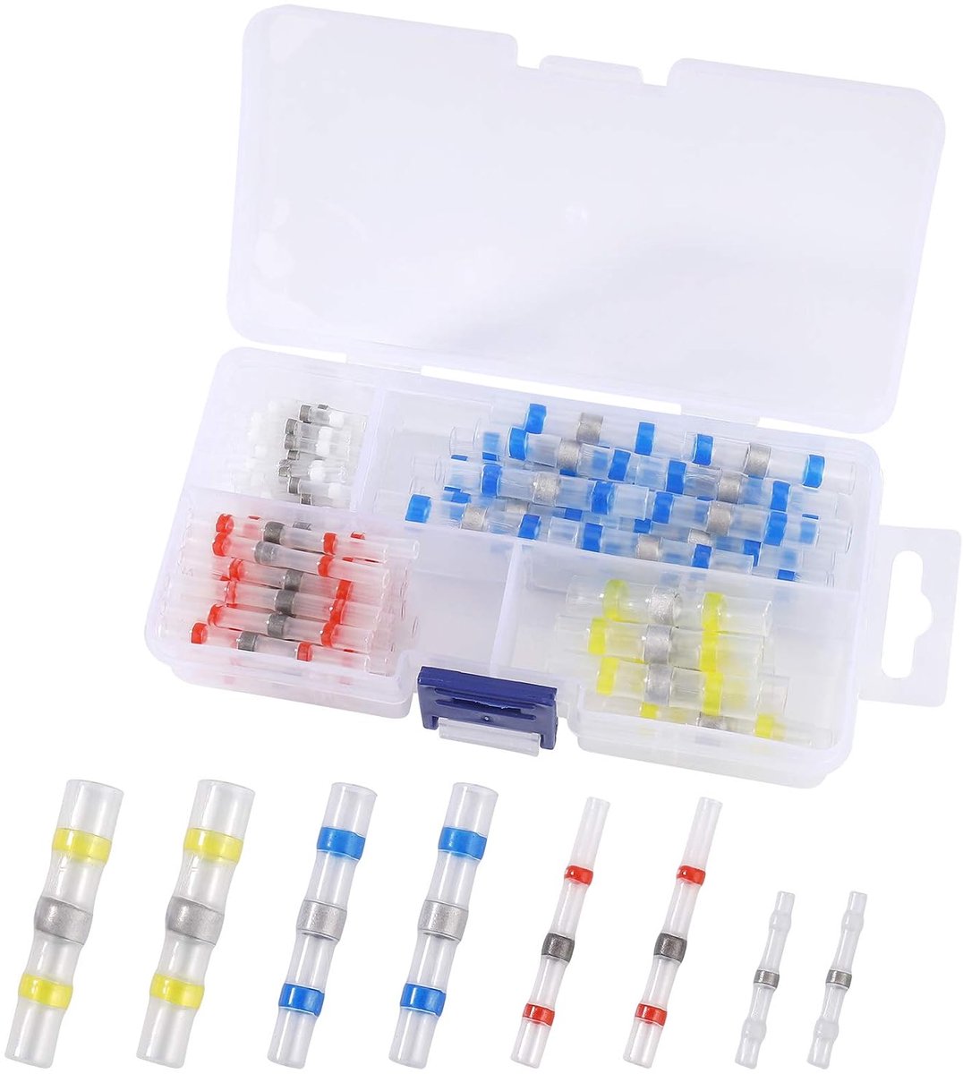 Soldeer Seal Draad Connectoren Waterdichte Butt Terminals Elektrische Geïsoleerde kit voor Marine Automotive Motorfiets 100 stks