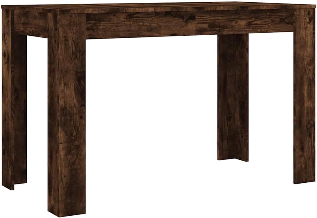 Eettafel, rookeiken, 120 x 60 x 76 cm, van houtmateriaal, minimalistische stijl voor keuken en eetkamer, robuust tafelblad voor snacks en decoratie, ook als toonbank