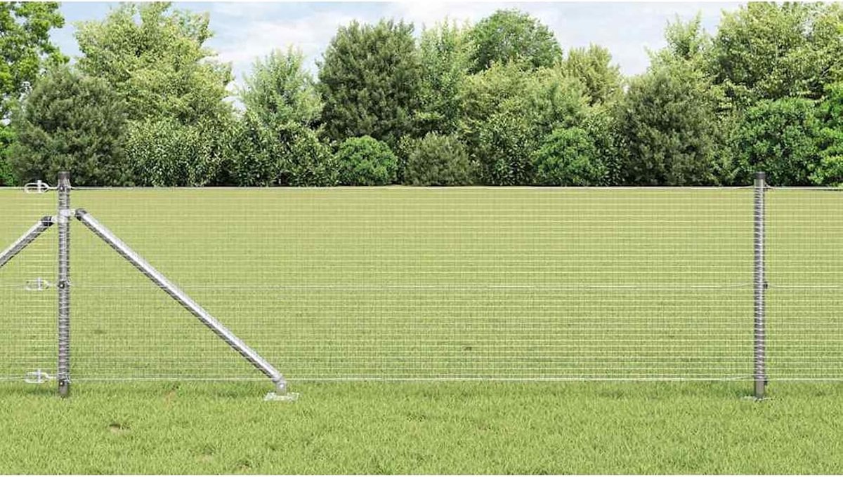 Palen, set van 2, gegalvaniseerd gegalvaniseerd staal, groot, hekstangen, metalen palen voor draadhekken, tuinhek, binnenplaats, kippenhok buiten