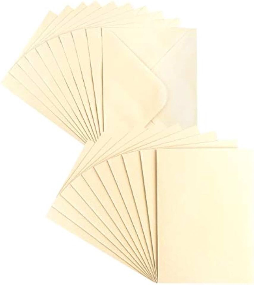 Wenskaartenset - Moederparel Afwerking - Deluxe Grammage - 10 Kaarten + 10 Enveloppen DIN B6 Crème