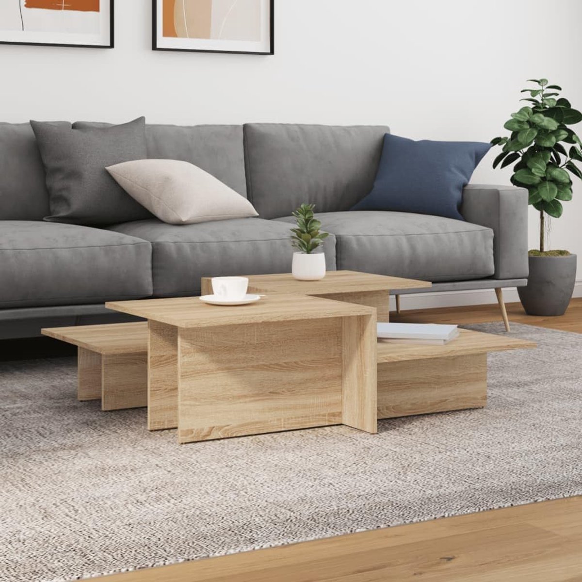Hout Trendy salontafels 2 stuks Sonoma eiken 30.44