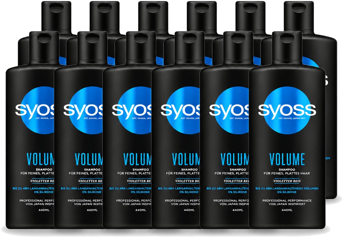 12 x Syoss – Shampoo – Volume – 440 ml - Voordeelverpakking - 12 stuks
