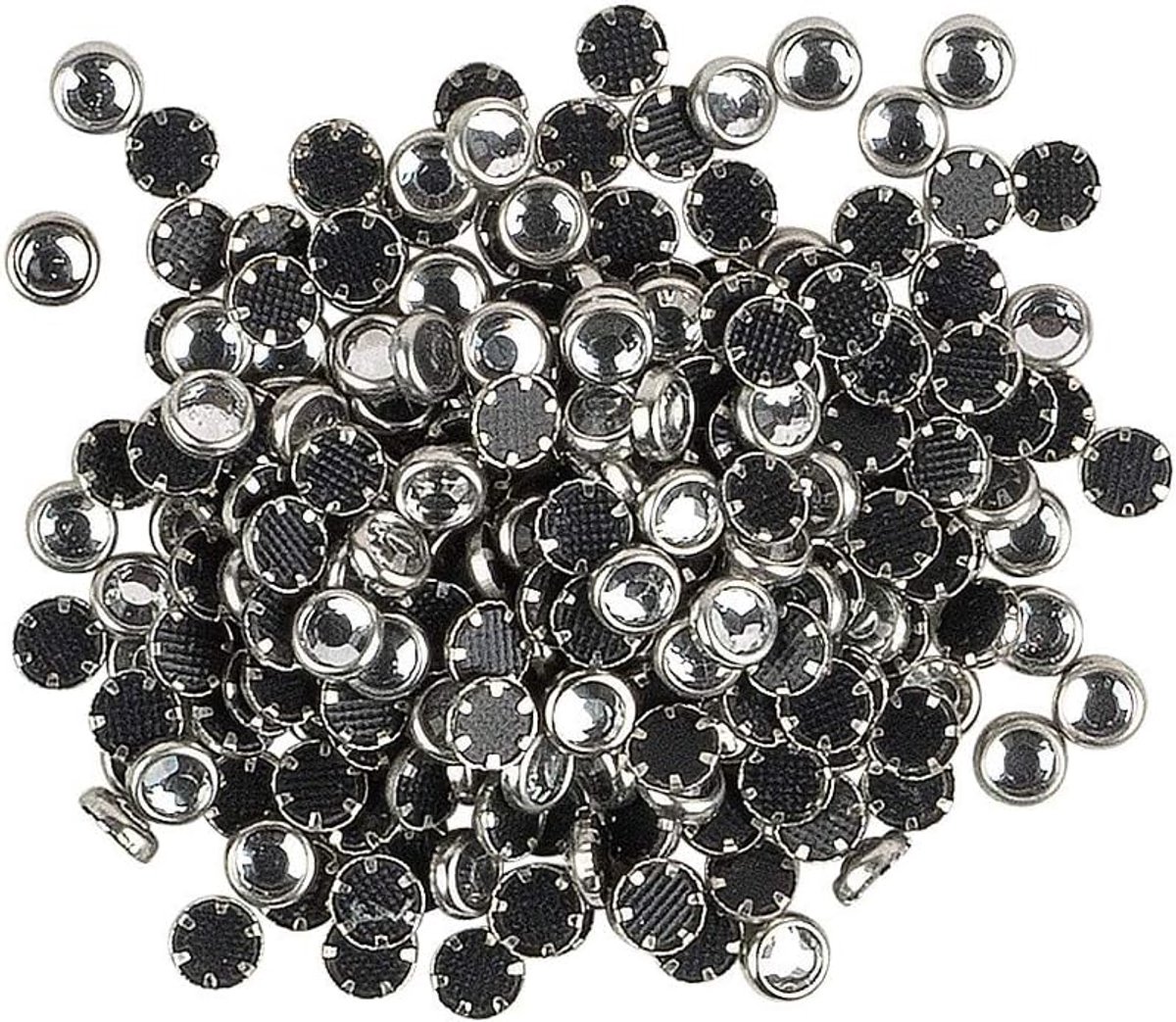 Glazen kristallen om op te strijken, Ø 4 mm, strasssteentjes, glitterstenen, hot-lijm, strijkstenen, textielontwerp, 200 stuks (zilver)