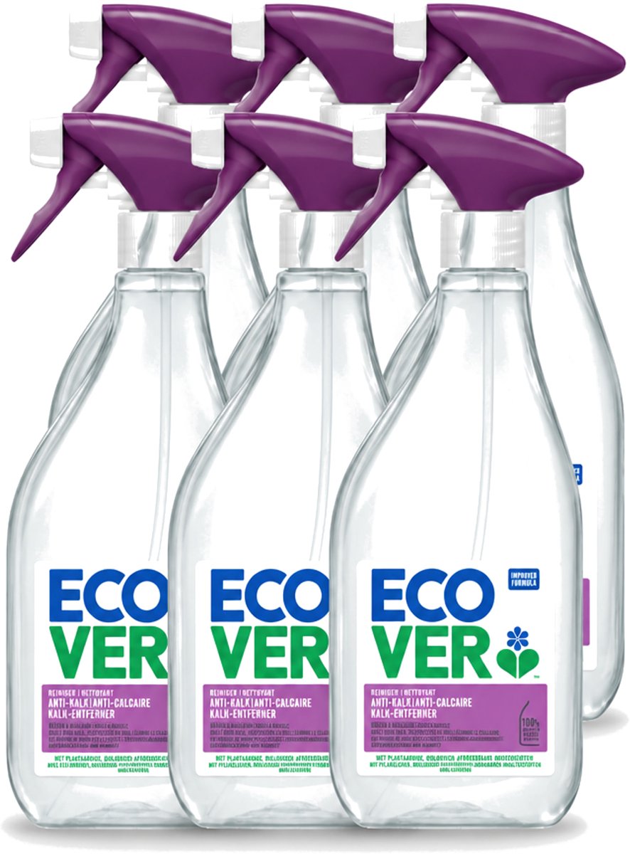 6 x Ecover - Kalkreiniger - Bessen & Basilicum - 500 ml - Voordeelverpakking - 6 stuks