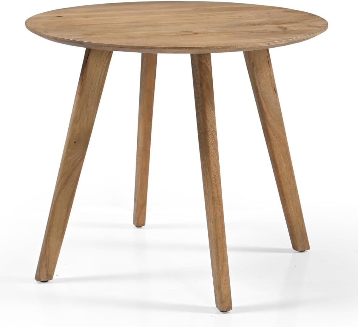 Meubel Eettafel Oslo Rond - Mangohout - Naturel - 90x90x76cm