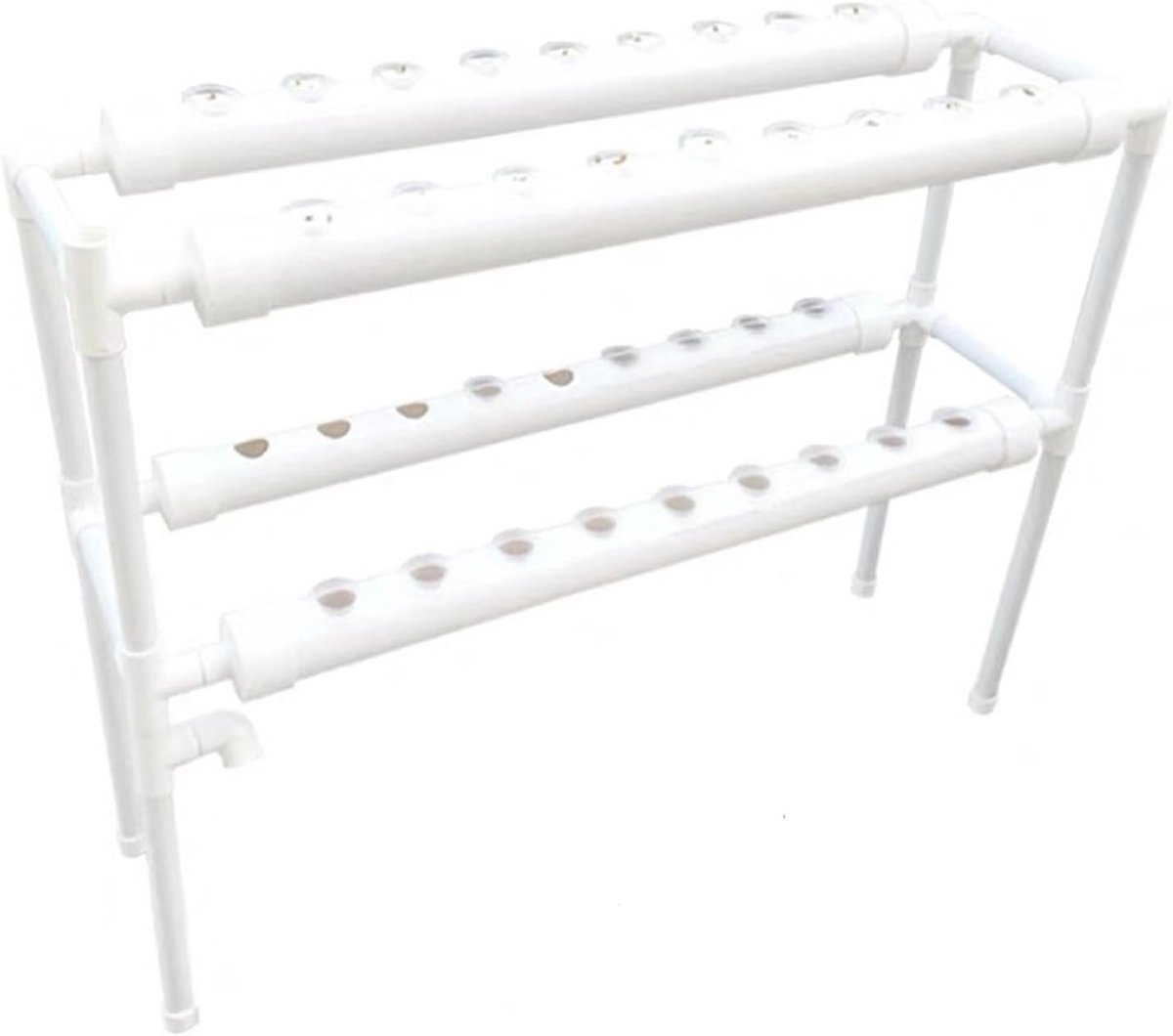Hydrocultuursystemen met 36 gaten, 4 pvc-buizen, hydrocultuursysteem, plantenteeltsysteem, kit, 2 lagen, hydrocultuur-kweekset, hydrocultuurinstallaties voor balkon en tuin