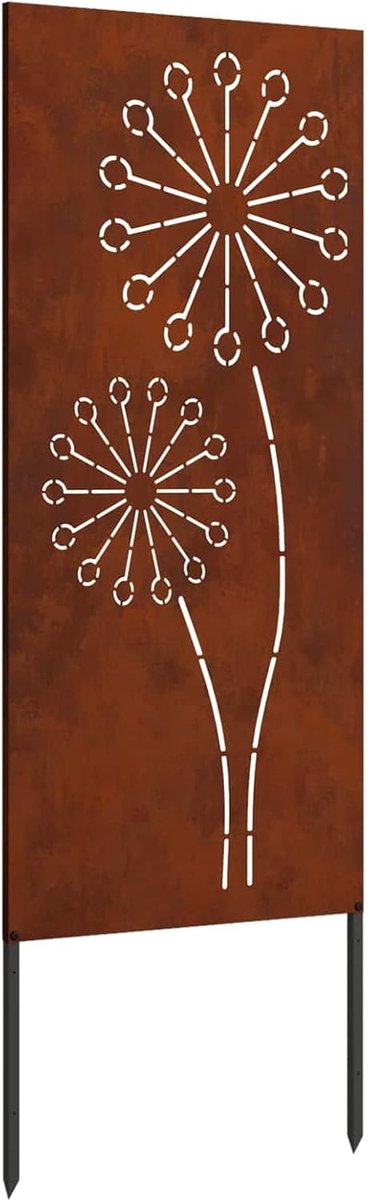 Tuin zichtwerend doek roestig 50 x 140 cm weerbestendig staal, inkijkbescherming metaal decoratieve inkijkbescherming wand ruimteverdeler voor tuin Hof876307