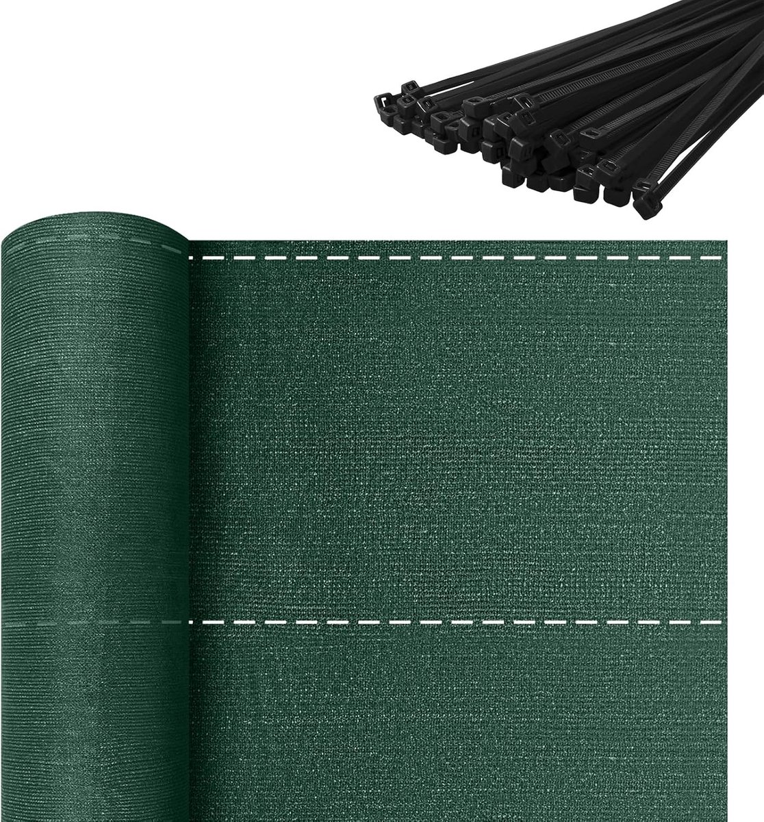 Windscherm van HDPE, 150 g/m², schaduwweefsel voor tuin, balkon, donkergroen