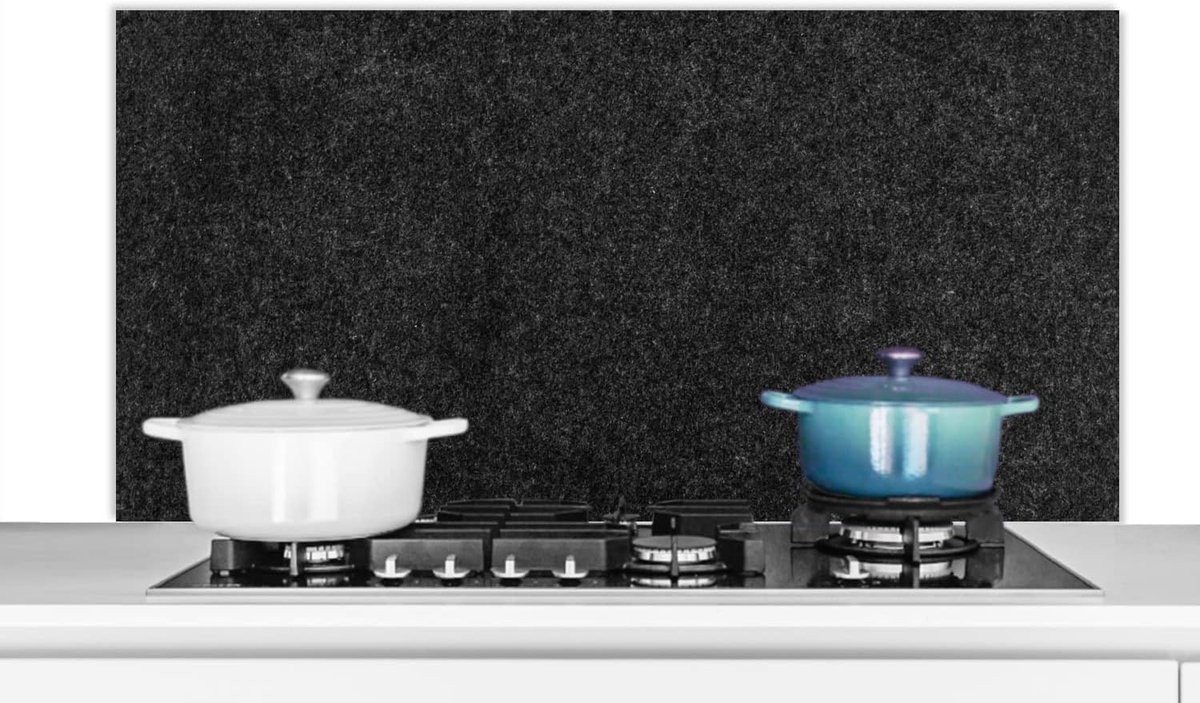 Spatscherm Keuken - 120x60 cm - Zwart - Graniet - Design - Steen