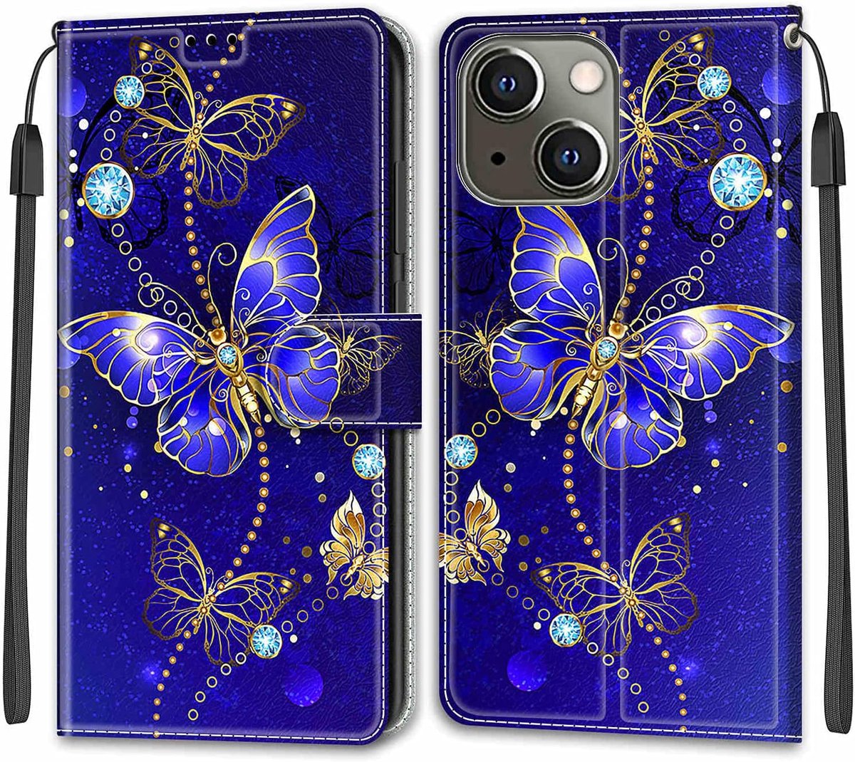 Portemonnee Telefoonhoes voor iPhone 13 / iPhone 14 Blauw
