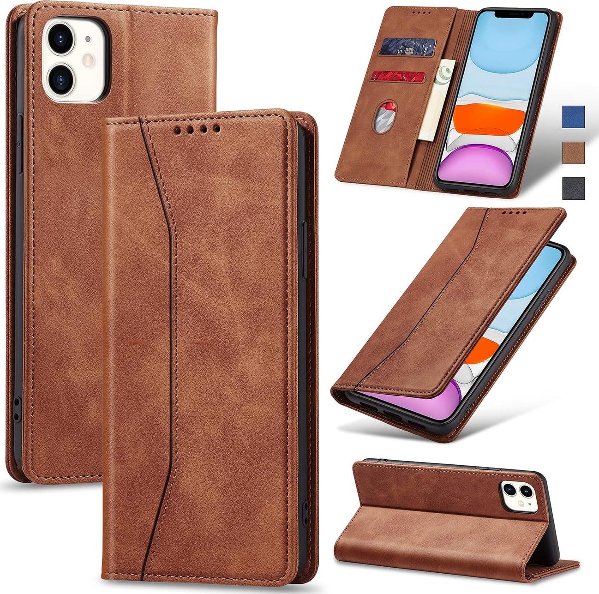 Hoesje voor iPhone 11,Bruin