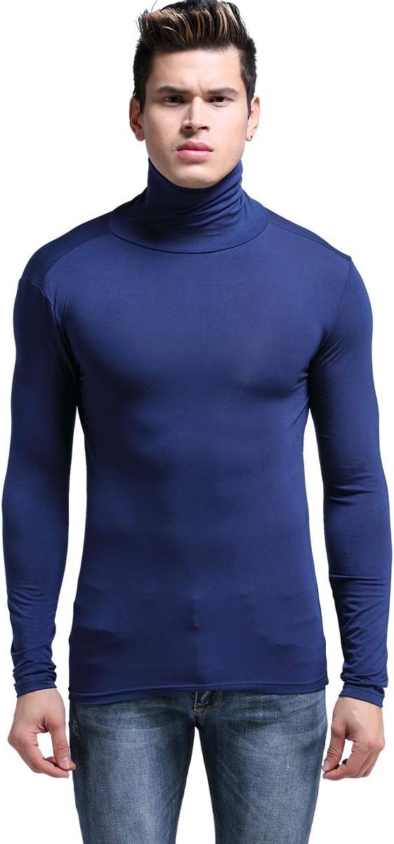 Thermische modal basislaag coltrui lange mouwen trui top thermisch ondergoed voor heren herfst winter tops