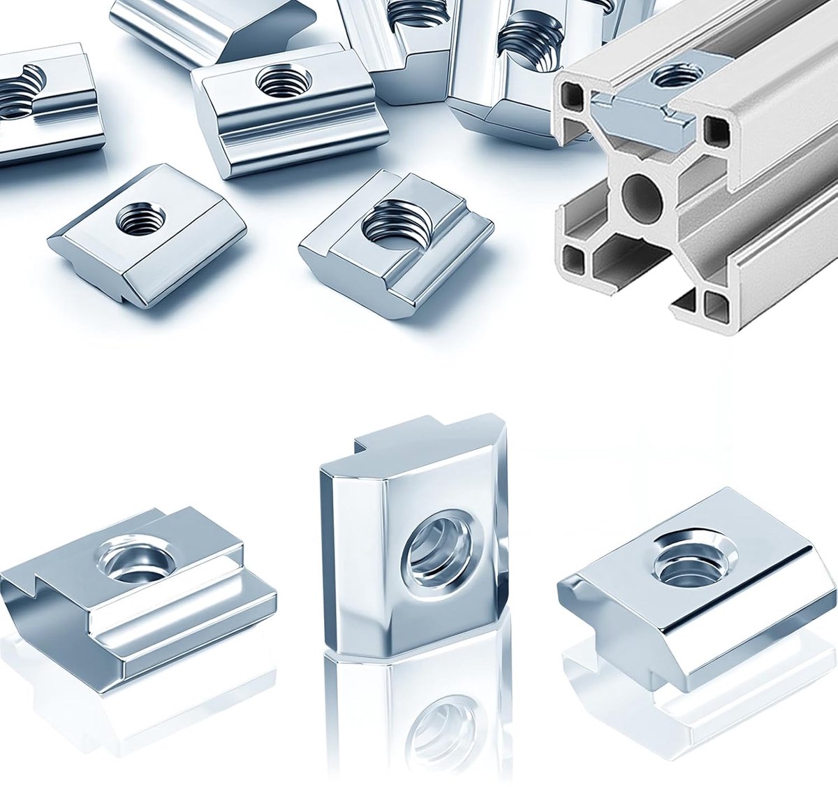 30 stuks gleufmoeren M8 groef 8, Item gleufmoer M8 type B 40x40, koolstofstaal T-schuifmoer voor 40 Alu-profiel extrusiesleuf, Europese norm