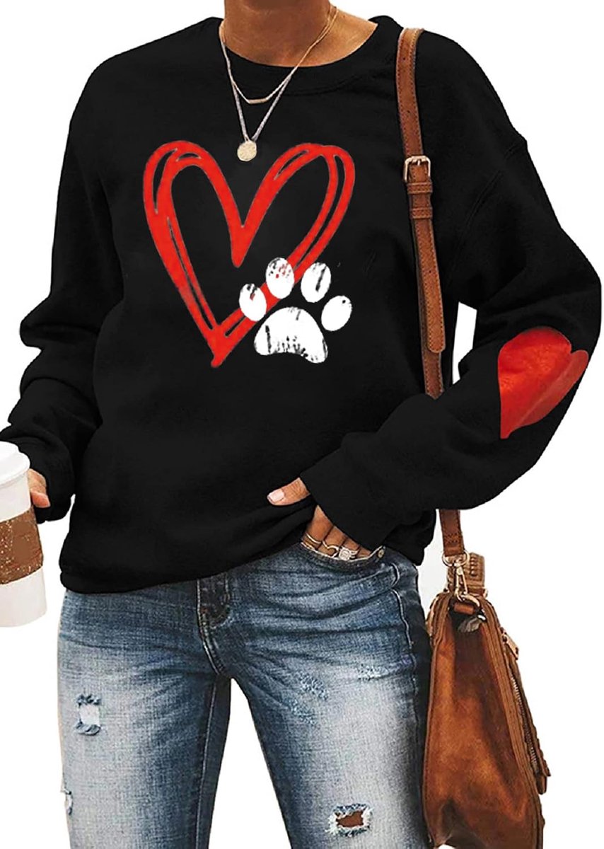 Hartdruk Trui Dames Herfst Shirt met Lange Mouwen Dames