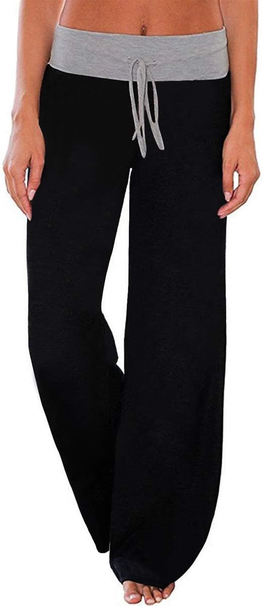 Yogabroek voor dames, stretch, pyjamabroek, lang, zacht, lounge, vrijetijdsbroek, brede pijpen, comfortabele huisbroek, slaapbroek