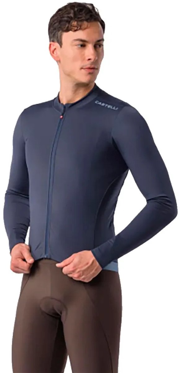Castelli Espresso Thermal 2 Korte Mouw Wielertrui Blauw M Man