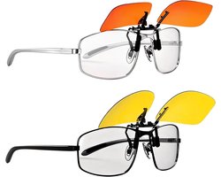 Lunettes De Conduite De Nuit Polarisées à Clipser, Protection Contre L’éblouissement des Phares, Vision Haute Définition, Anti-UV, Filtrage de Lumière Bleue, Confort Universel pour Hommes et Femmes