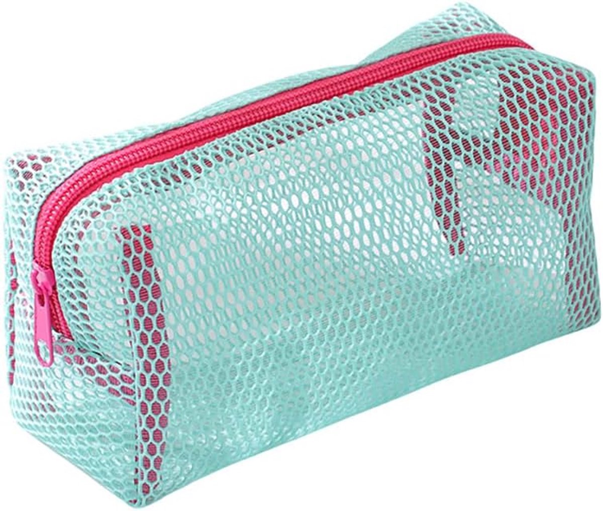 Mesh Etui Pen Tas Grote Capaciteit Organizer Multicolor Briefpapier Houder Kantoor School Opslag voor Studenten Meisjes, Blauw, Eenvoudig