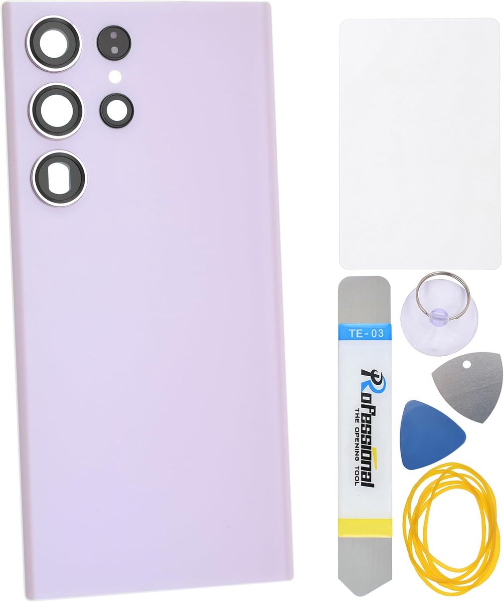 Achterpaneel met Camera Bezel en Camera Glas Lens voor Samsung Galaxy S23 Ultra SM-S918B met toolkit en lijm