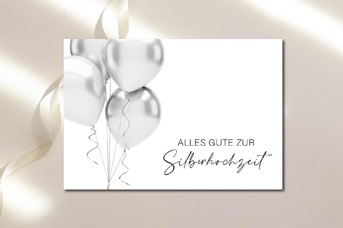 Ansichtkaart met envelop zilveren bruiloft zilveren bruiloft