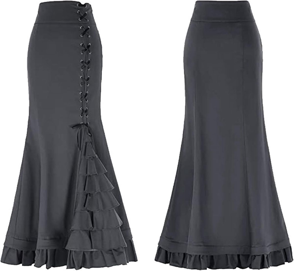 Festival effen kleur A plooirok met taille