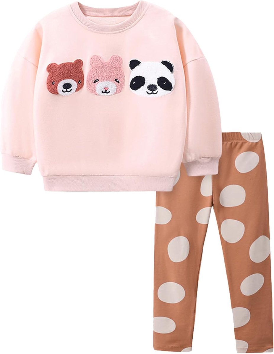 Lange tops Kinderkleding Katoen Sweatshirt met lange mouwen Top + legging 2-delige outfits Set Maat 92-122