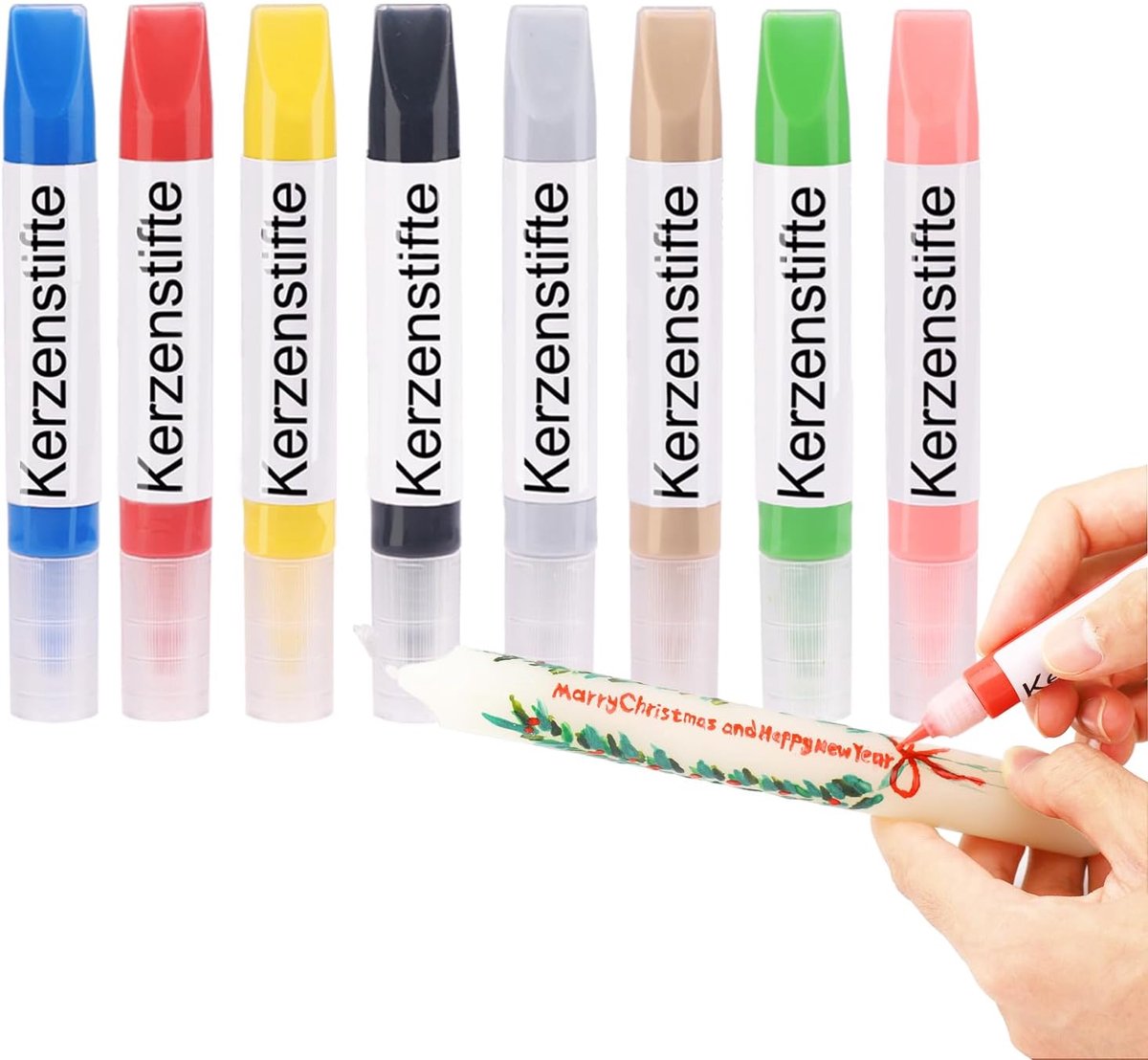 8 kleuren, kaarsenstiften, wasplaten voor kaarsen, kaarsenstiften, kaarsenstiften om te versieren, keramische beschilderset, elk 10 ml
