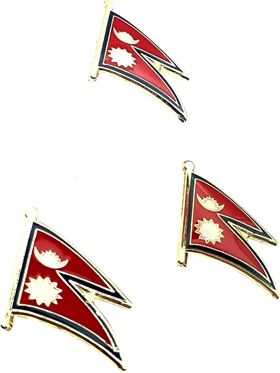 Metalen emaille Himalaya land vlag pin badge Pack van 3, Eén maat, Metaal