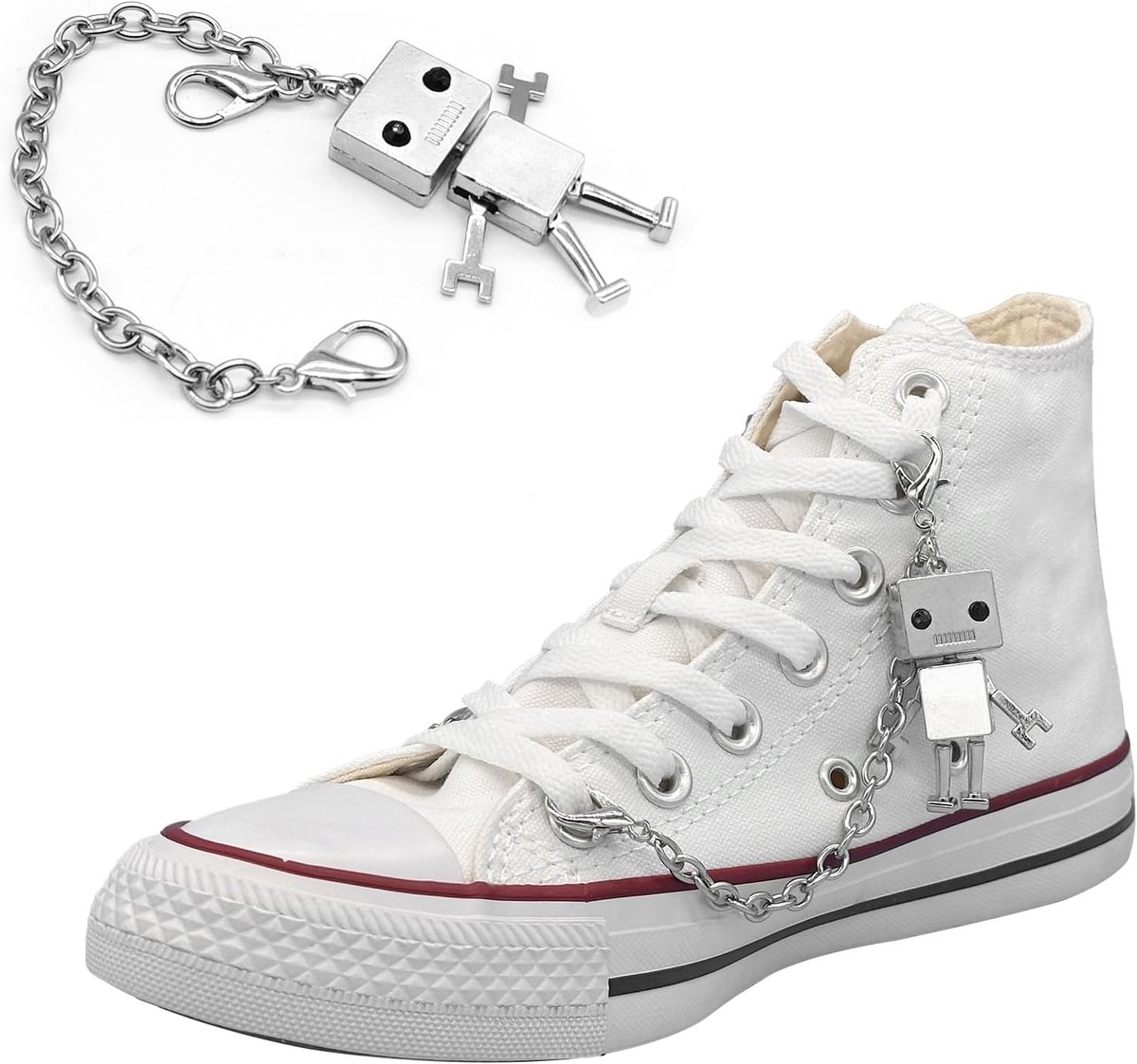 2 STKS Schoen Charms Ketting Schoenveter Kettingen DIY Punk Schoen Accessoires Decoratie voor Boot Sneaker Tas Handtassen Broek Ketting Sleutelhanger Cool Party voor Meisje Vrouwen