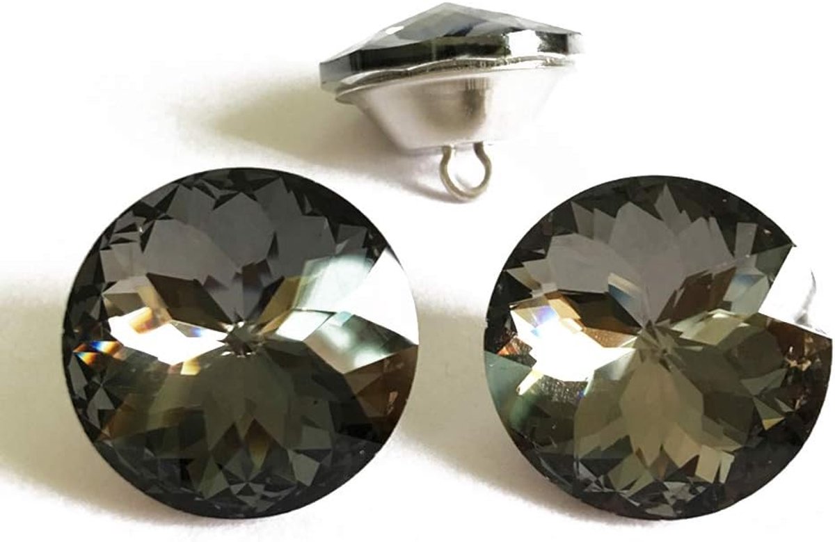Decorate 25 STKS 25 MM Crystal Glass Knoppen Bank Naaiende Knoppen Hoofdbord Decoratie Kristal Knoppen Bekleding DIY Knoppen (Zwarte Knop (ZJ))