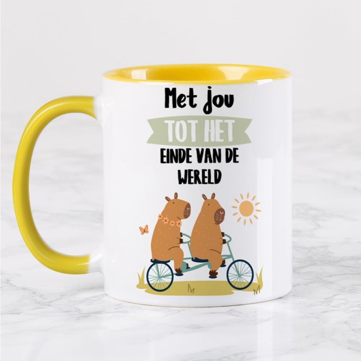Mokken Valentijn | Cadeaus voor Valentijnsdag | Geschenk mok voor geliefden | 325 ml | Met jou tot het einde van de wereld.