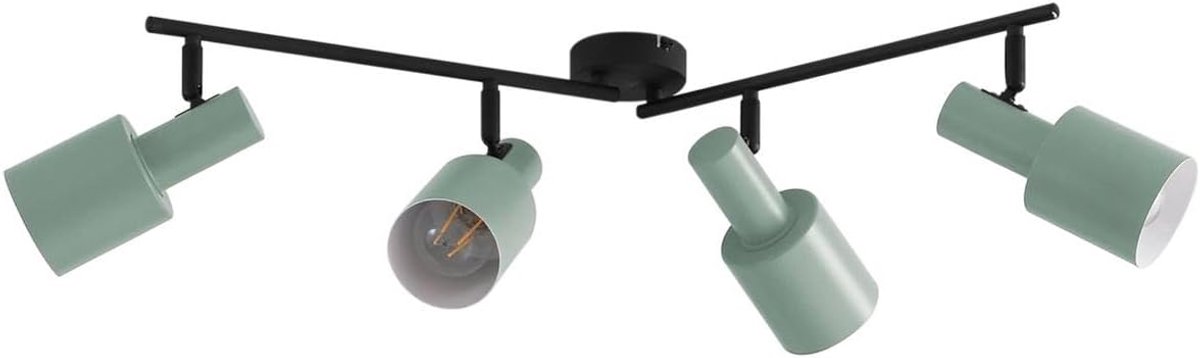 Ovelia spot dimbaar (modern) in zwart metaal e. a. voor woonkamer en eetkamer (met 4 lampen, E27) inbouwlamp plafondlamp wandlamp