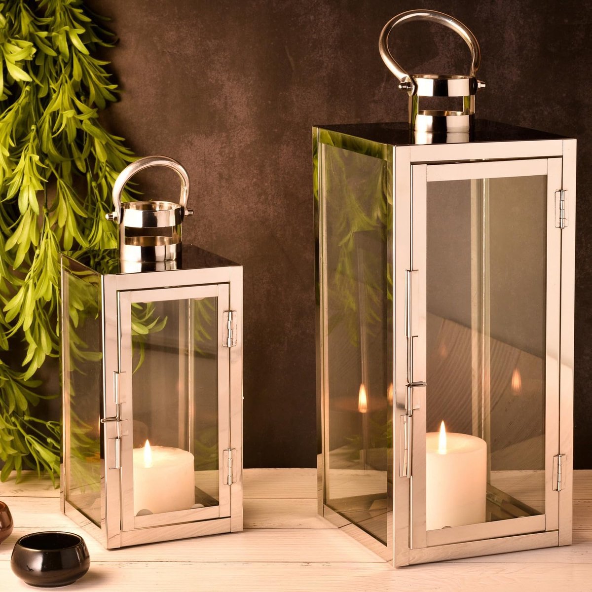Van 2 Scandinavische design balkonlantaarns/tuinlantaarns Marra zilver