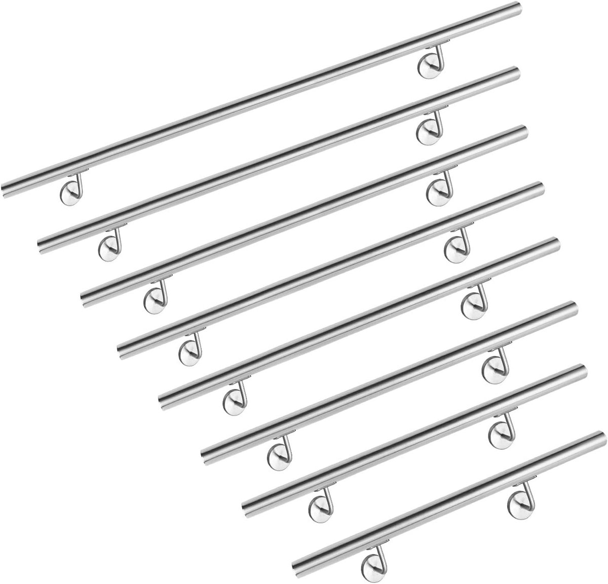 Leuning, Reling Trapleuning met metalen pluggen, wandleuning voor leuning van roestvrij staal, buiten, balkon, balustrade, 100cm